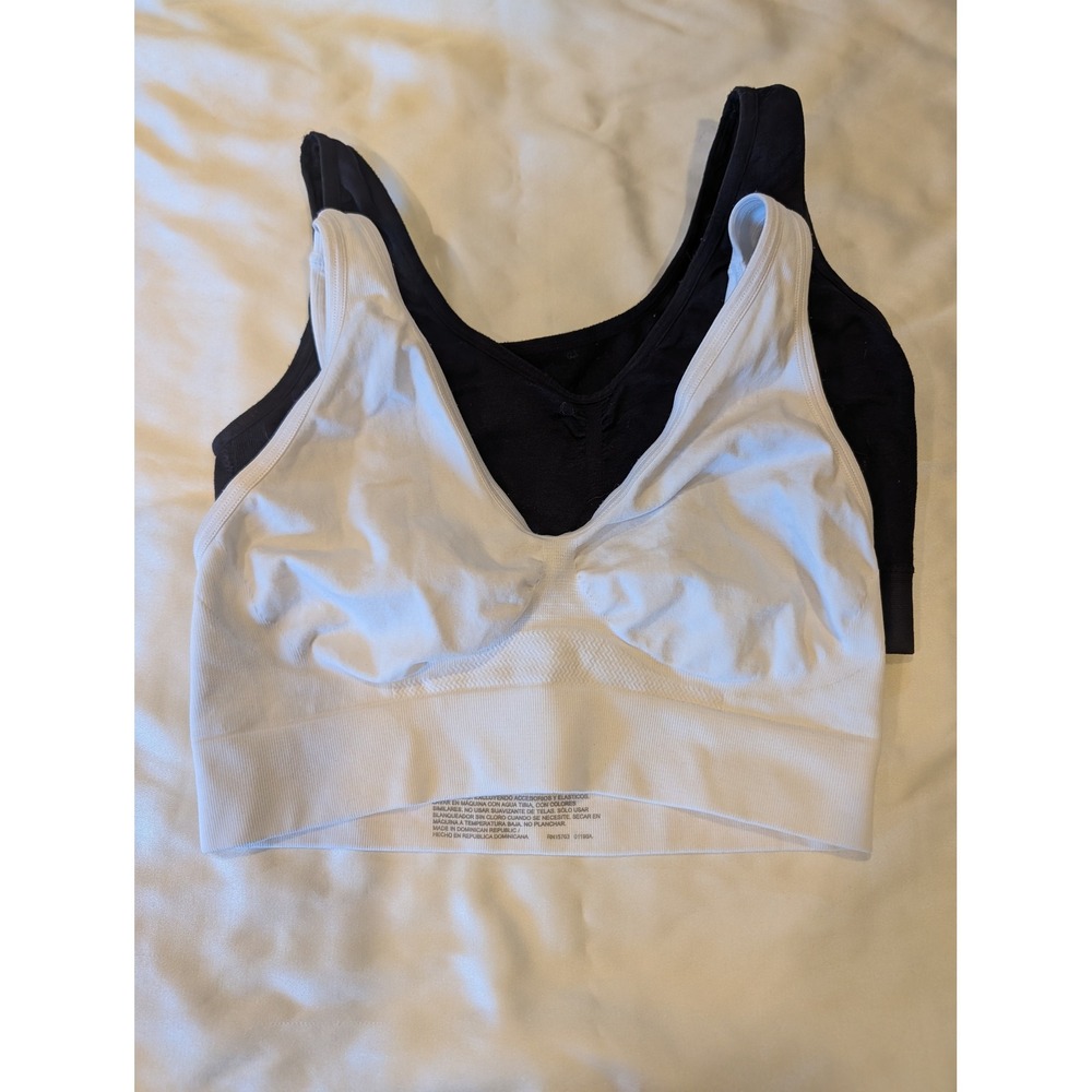 Girls Seamless Training Sports Bras Set 2 Black White Bralette Size S G196